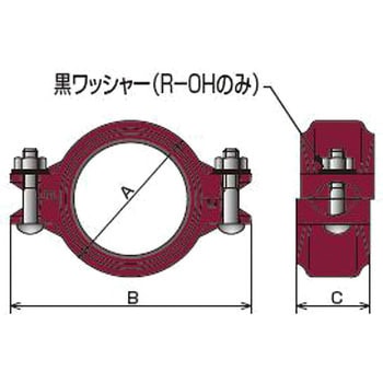 トップジョイントHタイプ 耐塩素ガスケット装着品(固定型) 一次防錆塗装品 - リケン