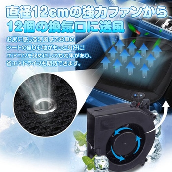 強力ファン搭載 自動送風モード搭載 座布団タイプ クールカーシート MAXWIN