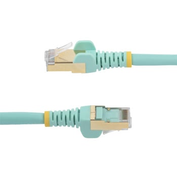 カテゴリ6A対応LANケーブル(アクア)Cat6A STP(シールドツイストペア)ケーブル ツメ折れ防止カバー付き StarTech.com
