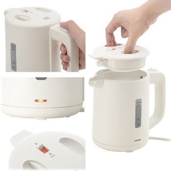 電気ケトル 1.0L 転倒防止ロック付きタイプ オーム電機