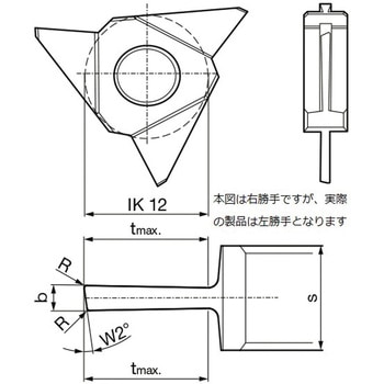 溝入れ工具 インサート 内径・面取り加工用 GT106． グーリング