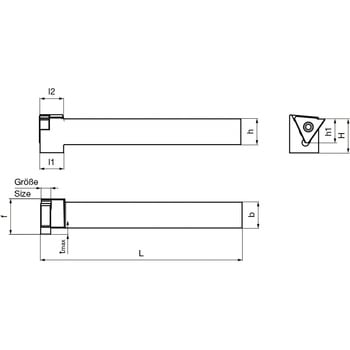 溝入れ工具 角シャンクホルダ・オフセット90° 外径加工用 外部給油 レギュラ- GH305． グーリング