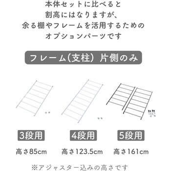 ウッドシェルフ用 フレーム【片側のみ】 YAMAZEN(山善)