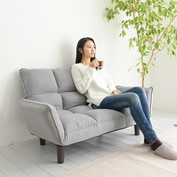 AKS-110(GRG) コンパクトカウチソファー YAMAZEN(山善) グレージュ色