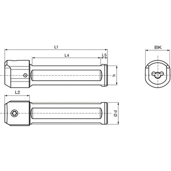 溝入れ工具 丸シャンクホルダ・上部クランプねじ 4面平取り付き レギュラ- GB104． グーリング