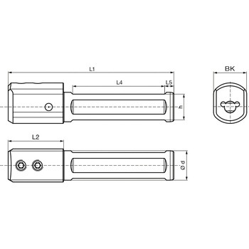溝入れ工具 丸シャンクホルダ・クランプねじ上部 4面平取り付き レギュラ- GB106． グーリング