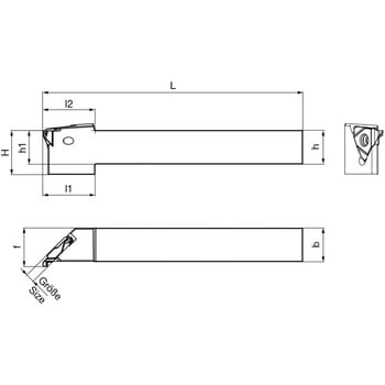 溝入れ工具 角シャンクホルダ・オフセット45° 外径加工用 外部給油 レギュラ- GH305． グーリング