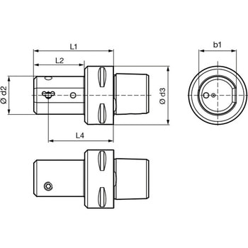 溝入れ工具 ポリゴンシャンクホルダ・ISO 26623 オフセット 90° レギュラ- GH104． グーリング