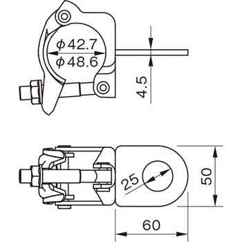 NTD-E リング付クランプ2 123/ワン・ツゥ・スリー(伊藤製作所) 1箱(10