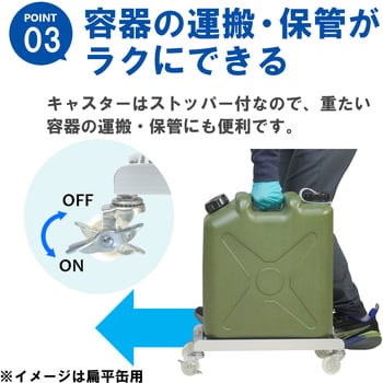 ごくかるキャリー 扁平缶20L用 液漏れ防止トレー付 ステンレス304