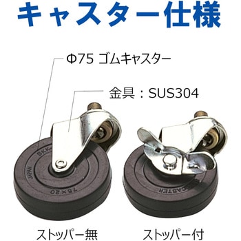 アルミ製タル台車Ⅱ型 75L用 ステンレスキャスターΦ75 エムあい