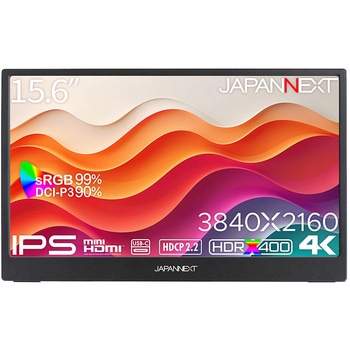 液晶ディスプレイ 15.6型/3840×2160/miniHDMI×1、USB-C×2/ブラック/スピーカー有/2年保証 JAPANNEXT