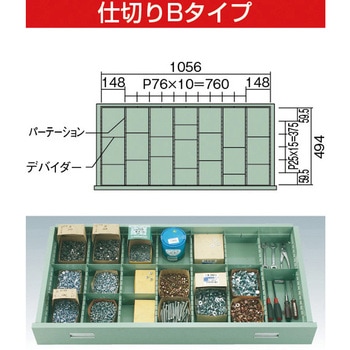 ワイドキャビネット”TWK型”(仕切りBタイプ) 取替用パーテーション TRUSCO
