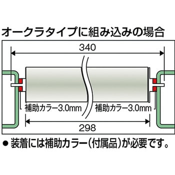 軸付ローラー(ステンレス製) ローラー径38mm、肉厚1．0mm・ステンレス製 TRUSCO