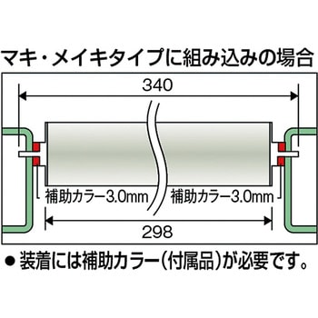 軸付ローラー(ステンレス製) ローラー径38mm、肉厚1．0mm・ステンレス製 TRUSCO