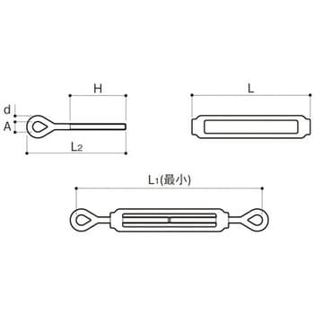 TB-O16-316 ターンバックル(オーフ) ステンレス 1個 ふじわら(AIOULE