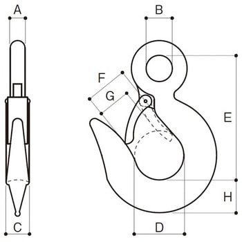 鍛造環付きフック 鉄(塗装) AIOULE(ふじわら)