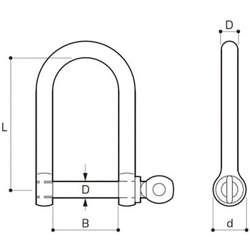 ロングワイドシャックル ステンレス AIOULE(ふじわら)