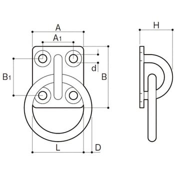 座付丸カン ステンレス ふじわら(AIOULE) 吊具用丸カンプレート 【通販