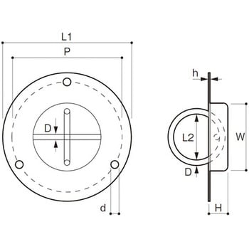 埋込みリングフック ステンレス ふじわら(AIOULE) 吊具用ウォール