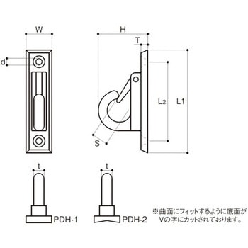 ウォールフックPD型(平面タイプ) ステンレス AIOULE(ふじわら)