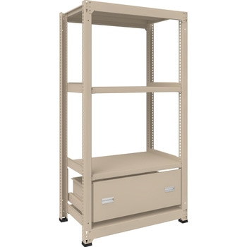 中量ボルトレス棚”M3型”(引出し付・300kgタイプ、高さ1800mm)単体型 TRUSCO