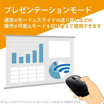 ワイヤレスマウス 無線 2.4GHz USB 4ボタン 薄型 ブルーLED モバイル 収納ポーチ付き 割り当て機能 エレコム