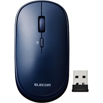 ワイヤレスマウス 無線 2.4GHz USB 4ボタン 薄型 ブルーLED モバイル 収納ポーチ付き 割り当て機能 エレコム
