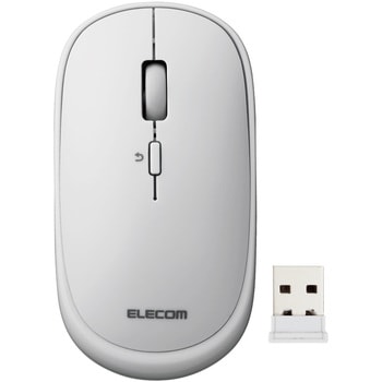 ワイヤレスマウス 無線 2.4GHz USB 4ボタン 薄型 ブルーLED モバイル 収納ポーチ付き 割り当て機能 エレコム