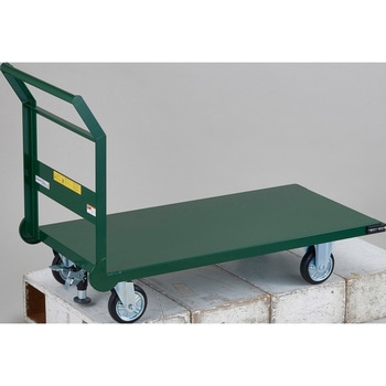 鋼鉄製運搬車(固定ハンドルタイプ・ハンドル側自在車輪)Lストッパー付 TRUSCO