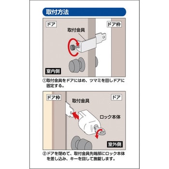 No.560S 内開き扉用 室内錠 1セット ガードロック 【通販サイトMonotaRO】