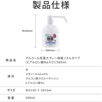 アルコール除菌スプレー(ヒアルロン酸入り) +LIFE