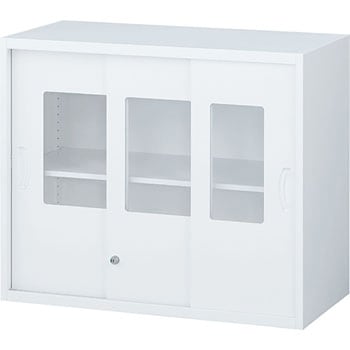 RW45システム収納庫 枠付ガラス3枚引戸(2段タイプ) 生興