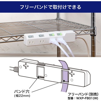 耐雷スイッチ付タップ AC125V 15A 4個口 LEDランプ仕様 独立スイッチ 雷から接続機器を守る耐雷サージ付 ELPA