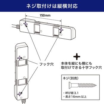 耐雷スイッチ付タップ AC125V 15A 4個口 LEDランプ仕様 独立スイッチ 雷から接続機器を守る耐雷サージ付 ELPA