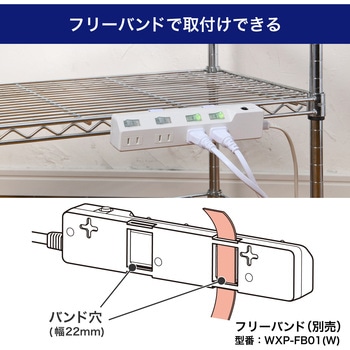 耐雷スイッチ付タップ AC125V 15A 4個口 LEDランプ仕様 独立スイッチ 雷から接続機器を守る耐雷サージ付 ブレーカー内蔵 ELPA