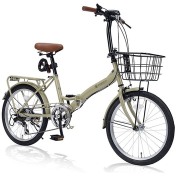 20インチ折りたたみ自転車 シマノ製6段変速 かご LEDライト ワイヤーロック MF209 MYPALLAS