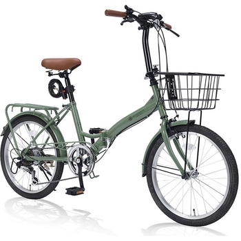 20インチ折りたたみ自転車 シマノ製6段変速 かご LEDライト ワイヤーロック MF209 MYPALLAS