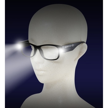 リーディンググラス LEDライト 光る老眼鏡 ブルーライトカット LR01-BK - ホタルのめがね