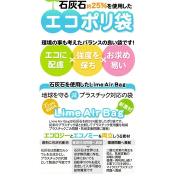 石灰石約25%使用 エコポリ袋 手さげ付きタイプ 半透明 システムポリマー