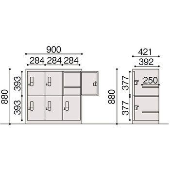 多人数ロッカー6人用＜配送時組立サービス付＞ イトーキ