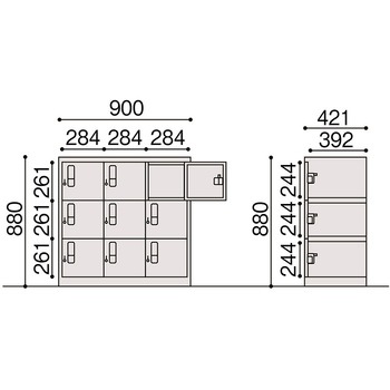 多人数ロッカー9人用＜配送時組立サービス付＞ イトーキ