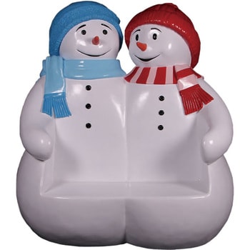 fr160250 雪だるまのベンチ(ブルーとレッド) / Snowmen Seat 1個 
