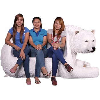 fr160017wh 白クマのベンチ / Polar Bear Seat Heinimex 1個