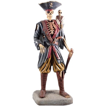 fr030719 猿を肩に乗せた海賊 / Skeleton Pirate with Monkey 6ft． 1
