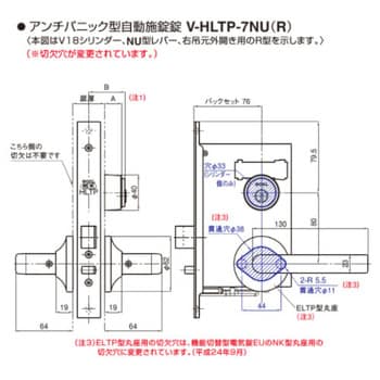 V-HLTP-7NU11S アンチパニック型自動施錠錠HLTP 1個 GOAL(ゴール