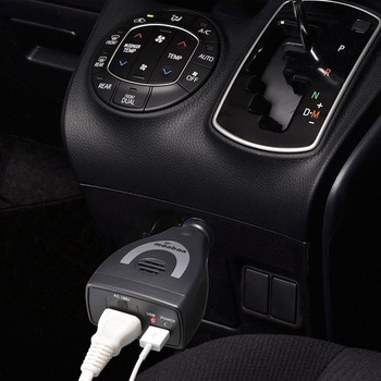 車載インバーター DC12V→AC100V 60W USB付 オーム電機