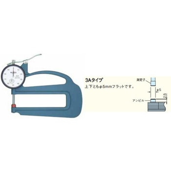 ダイヤルシックネスゲージ Φ5フラットタイプ - テクロック