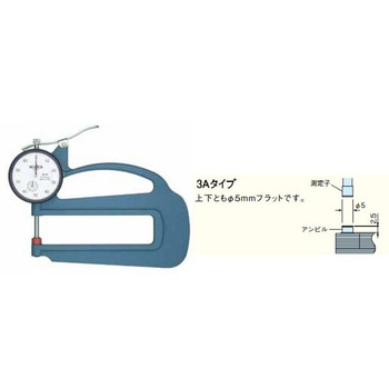 ダイヤルシックネスゲージ Φ5フラットタイプ - テクロック