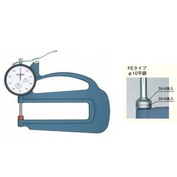 ダイヤルシックネスゲージ Φ10平鋼 SK4焼入タイプ テクロック